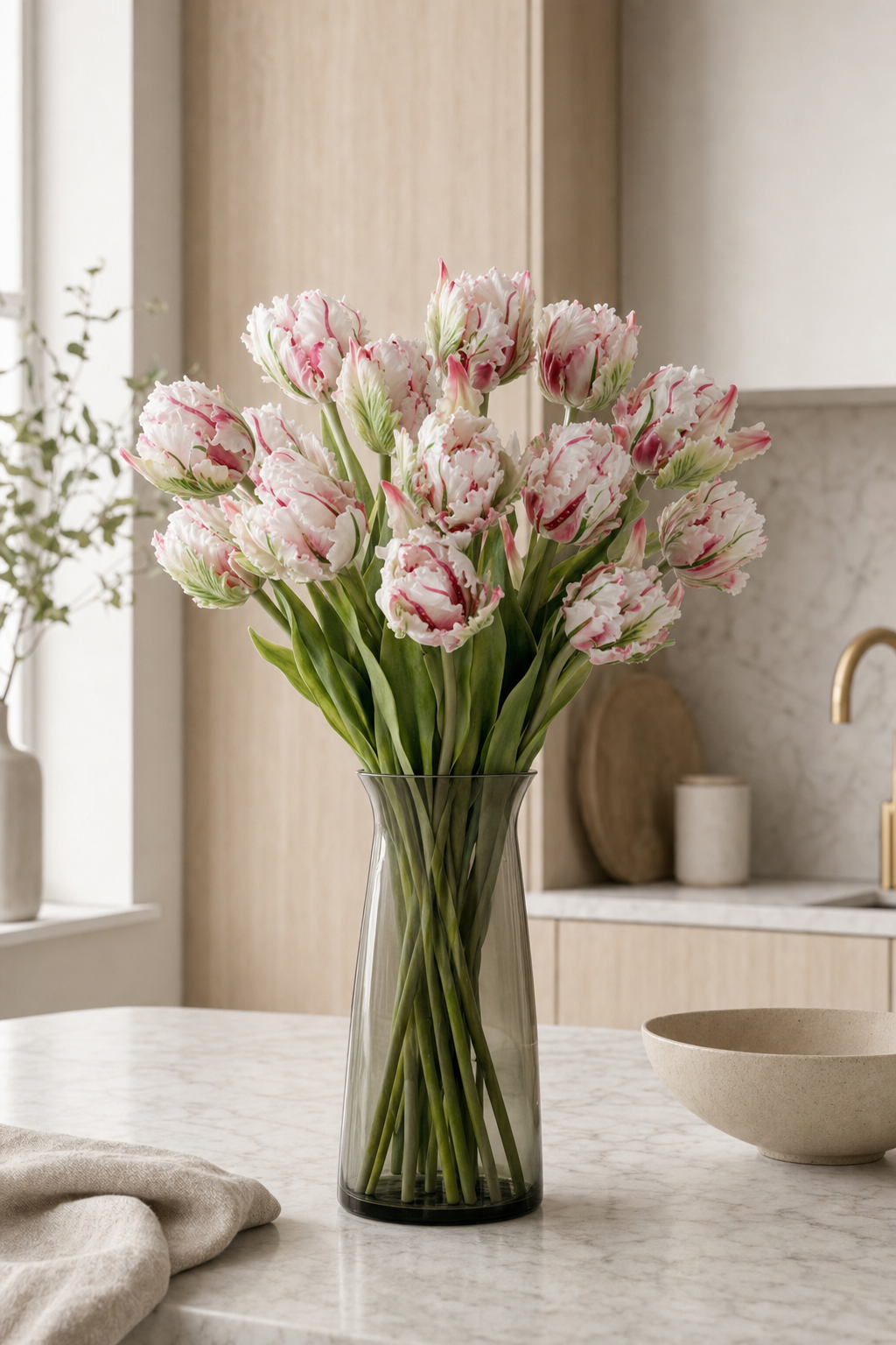 Real Touch Parrot Tulip Bundle, 5 Stems