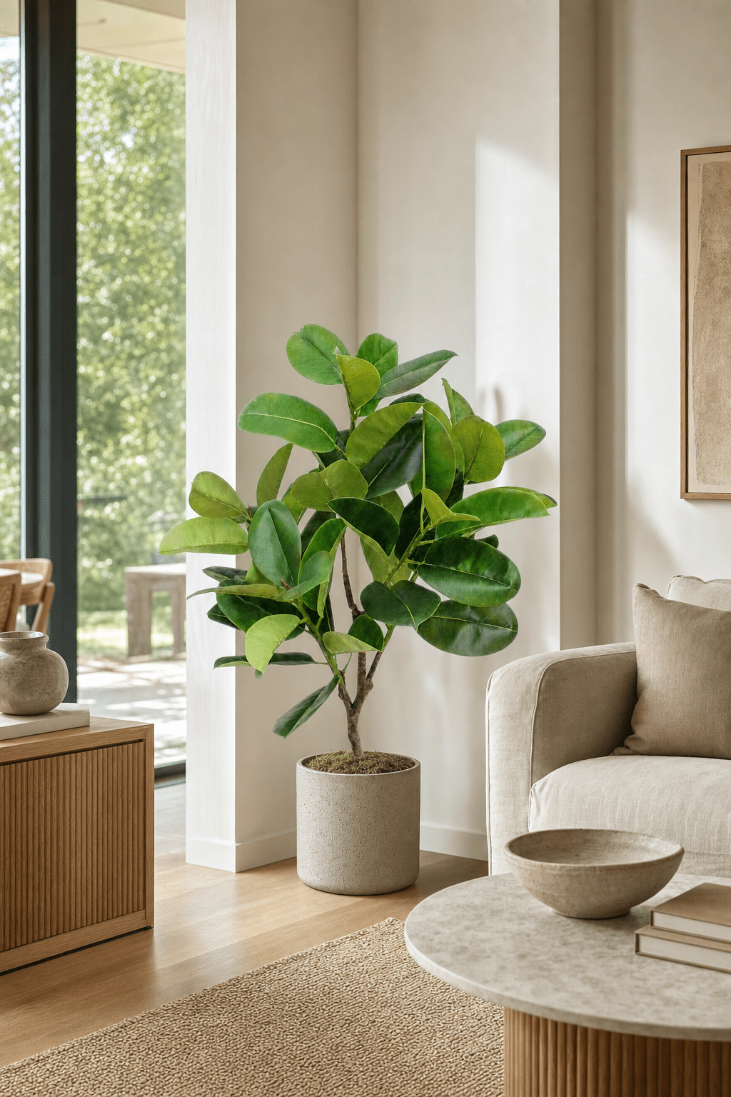 Real Touch Rubber Plant in Pot