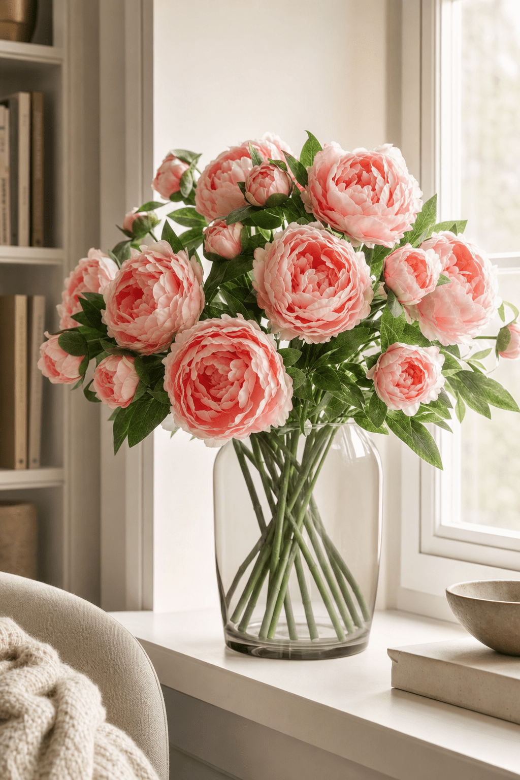 Peony Spray with Bud